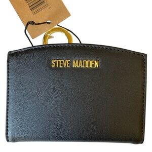 Steve Madden Foldout Card Case Black New